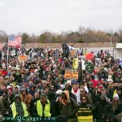 Thousands showed up to voice their opposition to the war in Iraq.