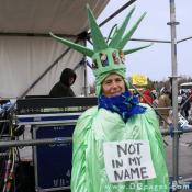 Even the Statue of Liberty made an appearence at the rally.