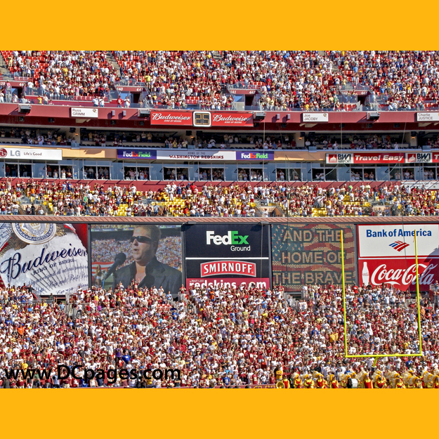 Fedex stadium is filled to its 100,000 person capacity.