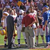 Legendary Hall of Famer and former Redskin was asked to officiate the coin toss that decides which team will get the ball first.
