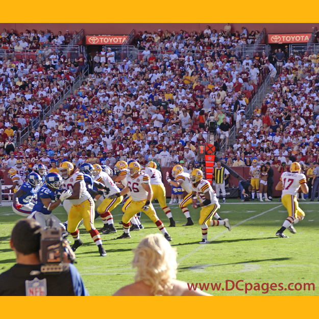 Redskins QB Jason Campbell drops back for a pass. For the game Campbell was 16-34 for 190 yards.