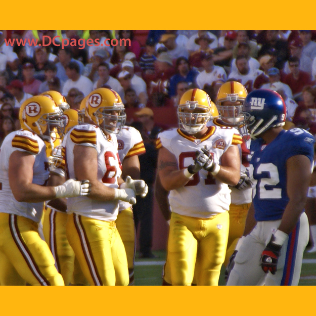 The Redskins players get ready for the start of the second quarter.