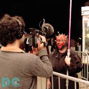 A fan dressed up as the Darth Maul. A creature of pure evil, goal was singular -- to exact vengeance upon the Jedi for the decimation of the Sith ranks.