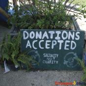 August 2, 2007 - Ninth Ward of New Orleans - Common Ground Relief - Sign - DONATIONS ACCEPTED - SOLIDARITY NOT CHARITY