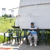 August 2, 2007 - Ninth Ward of New Orleans resident - Katrina victim does not have the ablility to speak. He flicks his pen back and forth when he sees people. There is a message he wrote on the trailer wall: GOD BLESS AMERICA - MR. BUSH STAND BESIDE ME AND GUIDE ME - WE ARE AMERICA.