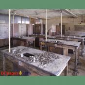 August 2, 2007 - Ninth Ward of New Orleans - 5300 Law Sreet, New Orleans, 70117, LA 504-942-3602 - Alfred Lawless High School - Labratory desks covered in toxic waste