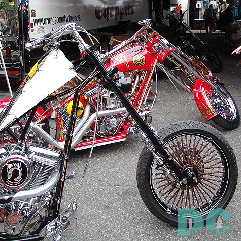 These motorcycles were displayed by Orange County Choppers, you may have seen the TV show on Discovery Channel.