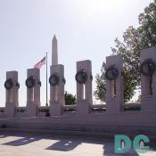 The 17-foot pillars are open in the center for greater transparency, and ample space between each pillar allows viewing into and across the memorial.
