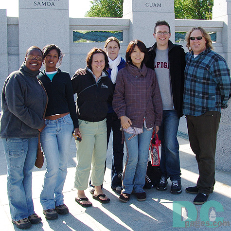 Trek America was the first tour group to visit the World War II Memorial.
"The design is pretty and works well with the Mall."