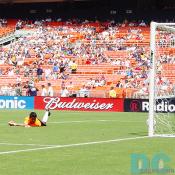 The ball was going further into the goal net beyond hands of Mexican star GK Jorge Campos. 