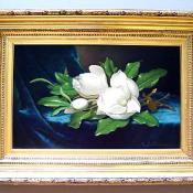 Martin Johnson Heade (American): Giant Magnolias on a Blue Velvet Cloth