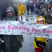 Motivated children who are running for Bonnie