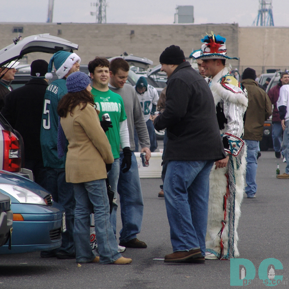 I noticed Eagles fans wearing costumes. There is a big Mummers Parade held each New Year's Day in Philadelphia. 