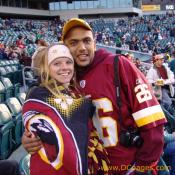 This Redskins couple are ready for the game.