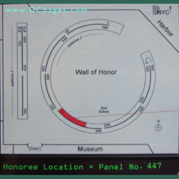 The American Immigrant Wall of Honor is located outside of the north entrance of the main building.