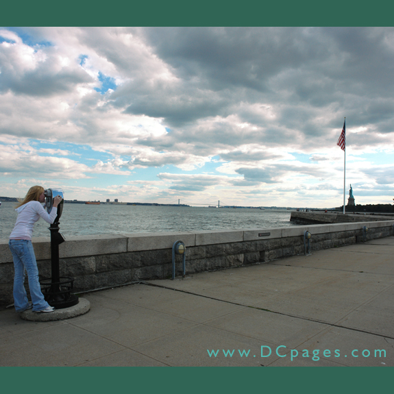 Looking South at the Statue of Libery from Ellis Island.