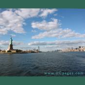 The Statue of Liberty is located on Liberty Island in New York harbor, about 1.6 miles (2.6 km) southwest of the southern tip of Manhattan.