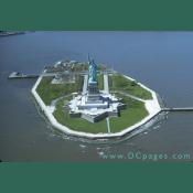 Aerial view of Liberty Island.