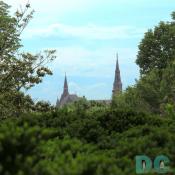 View of Georgetown University steeple.