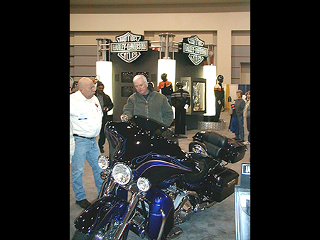As you enter the show, Harley Davidson Motorcycle's is the first manufacturer to greet you.