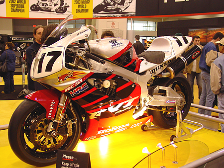 This is no replica, this is the real RC51 Honda Racer. This machine won the 2002 AMA championship.