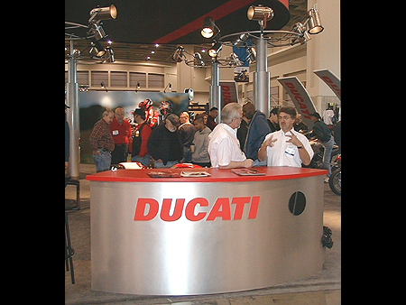 Ducati's motorcycle show floor.
