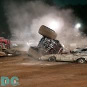 Another view of the monster truck accident from a different angle.
