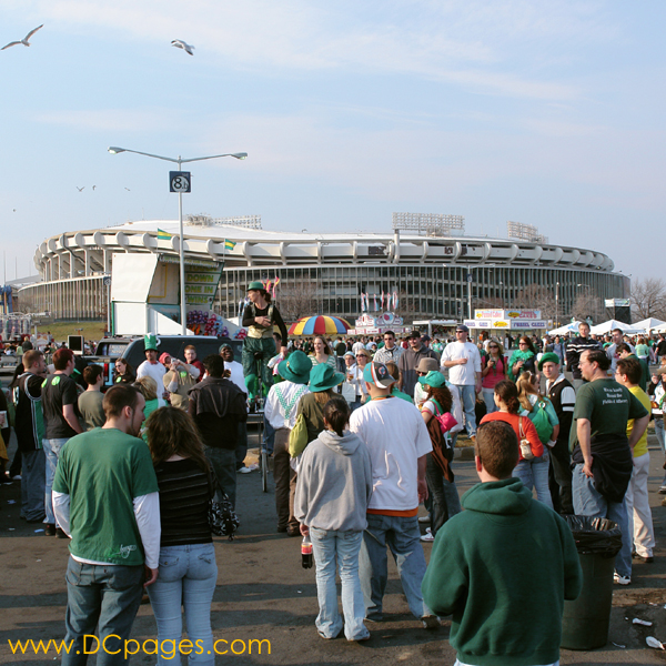 Crowd view of Shamrock Festival. RFK Stadium is in the background.