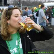 This pretty lady demonstrated how to chug a beer.
