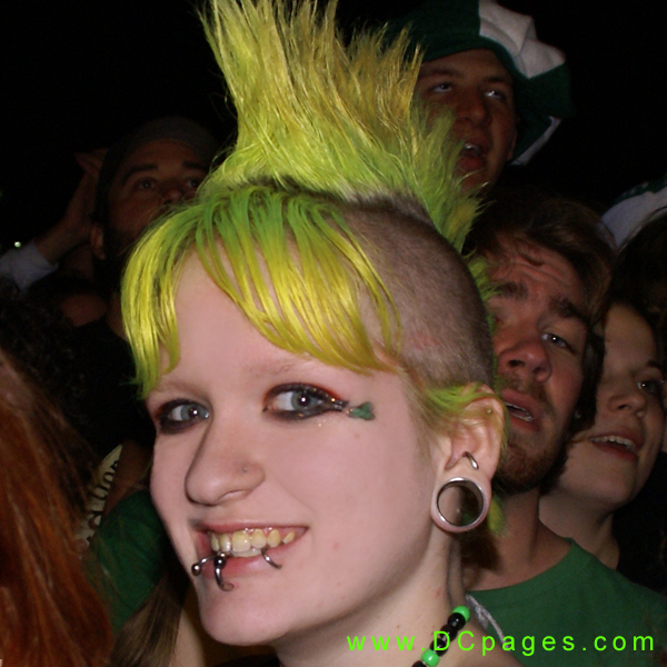 This Punk girl had a green mohawk.