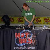 The DJ from Hot 99.5 mixed a steady dance beat.