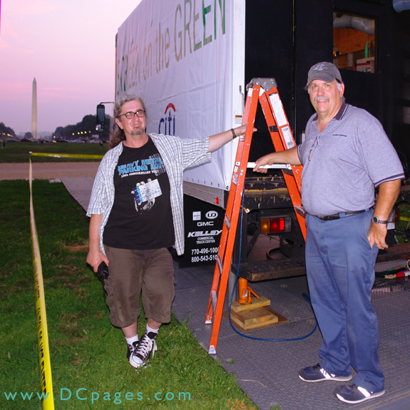 Screen on the Green Projection Crew. I like the 'Heavy Metal Parking Lot' tee-shirt.