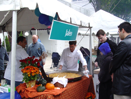 Jaleo chiefs prepare food for waiting customers. Jaleo specializes in different hot and cold tapas.
