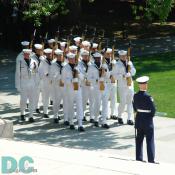 Navy Honor Guard marching to the Tomb of the Unknowns.