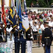 Color Guard faces the tomb of Unknowns.