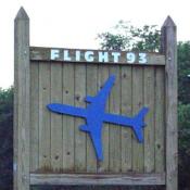 Sign at the entrance to the temporary Memorial of Flight 93.