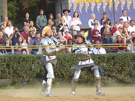 Jousting and Sword Fighting, one of the most popular attractions.  