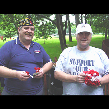 Two Vets collecting donations for our troops.