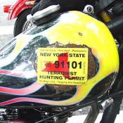 This biker has a New York State Terrorist Hunting Permit.