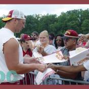 Tackle Jon Jansen also came out before practice to sign and chat with the masses