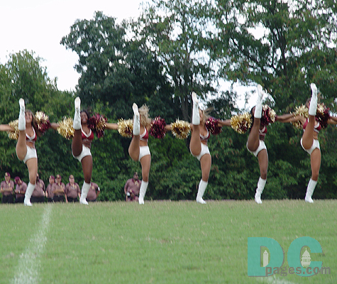 Redskin cheerleaders rockette style