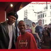 District Resident, Andre poses with a wax model of Samuel Jackson.