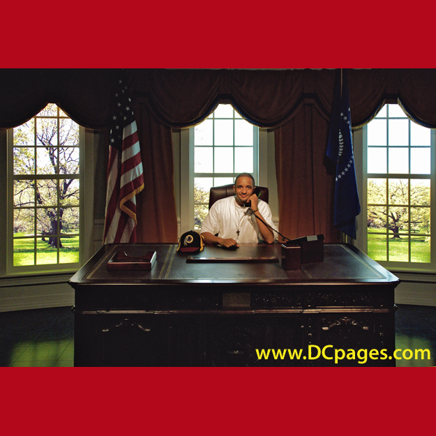 The Oval Office - Hail to the Chief. Notice the Redskin cap on our Commander's desk.
