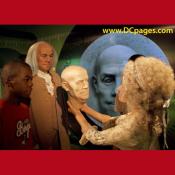 A wax model of Marie Tussaud displays one of her trade secrets used in the to create her world famous wax figurines. In this exhibit she is creating the bust of Benjamin Franklin, a patriot to the world.
