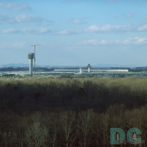 Dulles International Airport view from Steven F. Udvar Hazy Center. Plane Observation Deck 