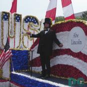 Abe Lincoln on the USA Float