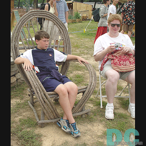 Festival goers take a moment rest.