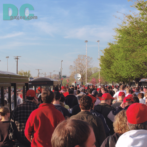 Washington Nationals' Inaugural Home Opener - You could feel the excitement in the air as fans walked up to the gates of the stadium. Music, whistles and cheers were all around you.