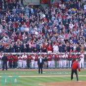 Washington Nationals' Inaugural Home Opener - Here's the windup! The President's pitch was a little high but at least it made it over the plate.
