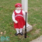 This little girl is ready to try out for the Washington Nationals. I say she get's team mascot.